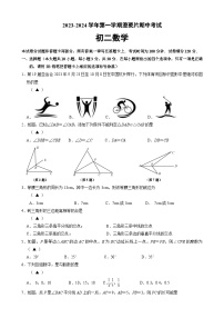 江苏省江阴市澄要片2023-—2024学年八年级上学期期中考试数学试卷