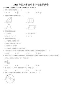 2023年四川省中考数学试卷全套附参考答案