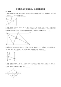 中考数学几何专项练习：线段和最值问题