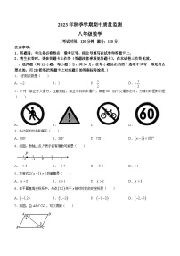 广西南宁市青秀区第四十七中学2023-2024学年八年级上学期数学期中试题(无答案)