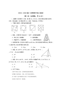 山东省威海市文登区（五四学制）2023-2024上学期期中质量检测八年级数学试卷（含答案）