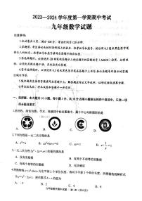 山东省济宁市微山县2023--2024学年上学期期中考试九年级数学试题