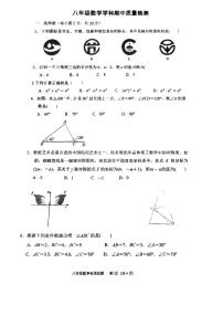 辽宁省葫芦岛市兴城市第四初级中学2023-—2024学年上学期八年级数学期中检测卷