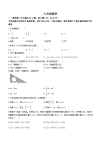 湖北省武汉市江岸区2023-2024学年七年级上学期期中数学试题