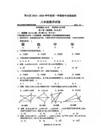 湖北省武汉市青山区2023—2024学年上学期期中质量检测八年级数学试题