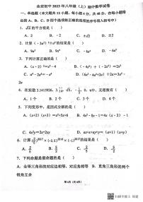 四川省内江市市中区全安镇初级中学校2023-2024学年八年级上学期11月期中数学试题