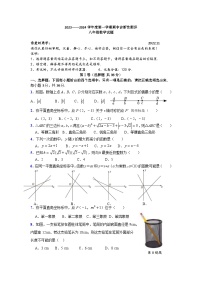 山东省枣庄市第三十九中学2023—2024学年上学期八年级数学期中考试测试题