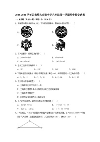 2023-2024学年云南师大实验中学八年级（上）期中数学试卷（含解析）