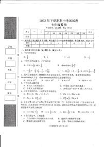 湖南省常德市澧县2023—2024学年七年级上学期期中数学试题