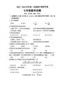 山东省聊城市东阿县2023-2024学年七年级上学期11月期中数学试题