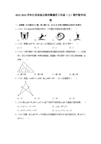 江苏省连云港市赣榆区2023—2024学年八年级上学期期中数学试卷