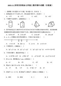 2023.11济南市济阳县七年级上数学期中试题（含答案）