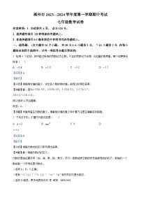 河北省唐山市滦州市2023-2024学年七年级上学期期中数学试题（解析版）