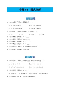 专题04 因式分解（真题演练、精选模拟）--2024年中考数学一轮复习（全国通用）
