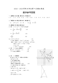 2023年安徽省芜湖市第二十九中学九年级下学期第一次模拟考试数学答案