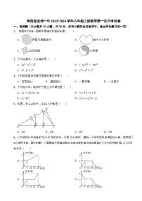 陕西省宝鸡一中2023-2024学年八年级上册数学第一次月考试卷