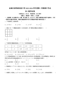 江苏省盐城市盐都区鹿鸣路初级中学2023-2024学年九年级上学期期中数学试题(无答案)