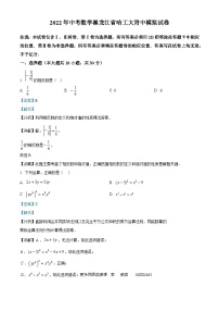 2022年黑龙江省哈尔滨工业大学附属中学校中考模拟数学试题（解析版）