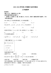 福建省泉州市德化县2023-2024学年九年级上学期期中数学试题