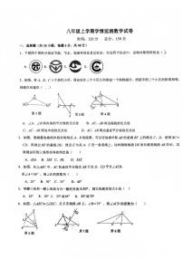 安徽省淮南市龙湖中学2023-2024学年八年级上学期11月期中数学试题