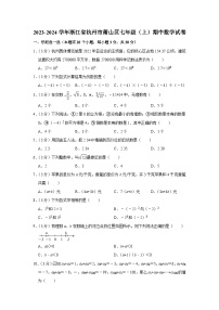 浙江省杭州市萧山区2023—2024学年上学期七年级期中数学试卷