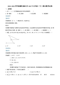 新疆维吾尔自治区乌鲁木齐市第100中学2021-2022学年七年级下学期期末数学试题（解析版）