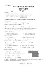 湖北省黄石市大冶市2023-2024学年七年级上学期期中考试数学试题