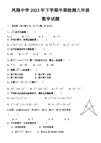 四川省内江市威远县凤翔中学2023-2024学年八年级上学期期中考试数学试题