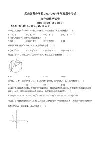 湖北省武汉市武昌区2023-2024学年九年级上学期期中数学试题