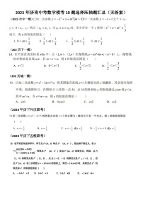 2023年济南中考数学模考10题选择压轴题汇总（无答案）