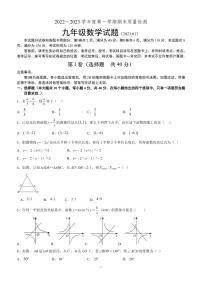 2023.1济南市南山区九年级上期末质量检测数学试题（无答案）