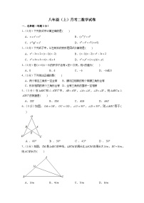八年级上学期月考数学试卷 (2)