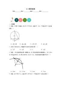 初中数学北师大版九年级下册第三章 圆3 垂径定理课时练习