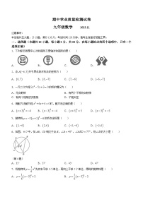 辽宁省大连市金普新区2023-2024学年九年级上学期期中数学试题