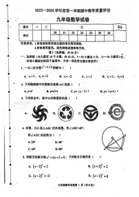 河北省沧州市青县第二中学2023-2024学年九年级上学期11月期中数学试题