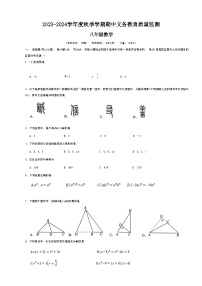 广西南宁市高新区民大中学2023-2024学年八年级上学期数学期中试题