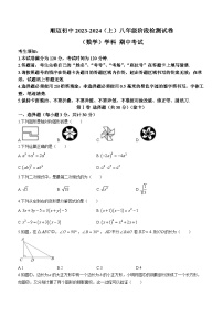 黑龙江省哈尔滨市顺迈学校2023-2024学年 八年级上学期期中数学试题