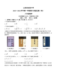 山西省太原市实验中学2023-2024学年八年级上学期期中数学试题(无答案)