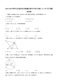 2023-2024学年江苏省苏州市相城区春申中学九年级（上）10月月考数学试卷（含解析）