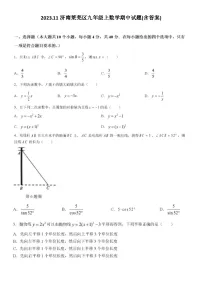 2023.11济南莱芜区九年级上数学期中试题(含答案)