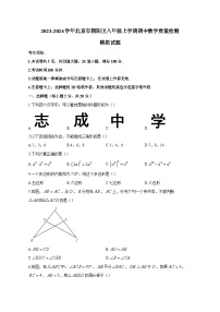 2023-2024学年北京市朝阳区八年级上学期期中数学质量检测模拟试题（含解析）