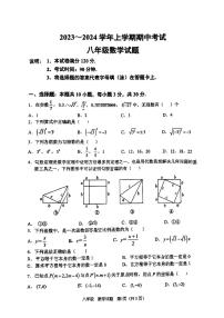 2023-2024年河南省郑州市桐柏一中八年级上学期数学期中考试试卷无答案