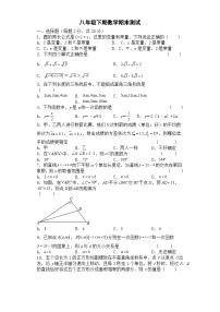 人教版数学8年级下册 期末测试卷