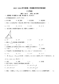 安徽省合肥市五十中教育集团望岳校区2023-2024学年八年级上学期期中数学试题