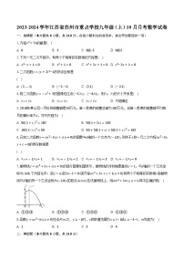 2023-2024学年江苏省苏州市重点学校九年级（上）10月月考数学试卷（含解析）