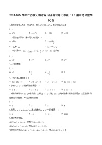 2023-2024学年江苏省无锡市锡山区锡北片七年级（上）期中考试数学试卷（含解析）