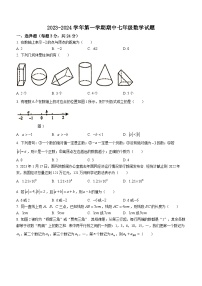 陕西省西安高新一中沣东中学2023-2024学年七年级上学期期中数学试题