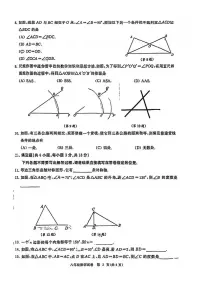 2023-2024学年上学期武汉江汉区八年级期中数学试题（附答案）