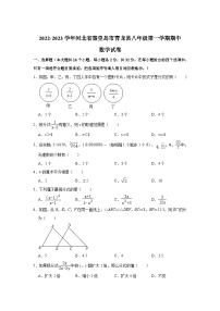 河北省秦皇岛市青龙县2022-2023学年八年级上学期期中质量监测数学试卷(含解析)