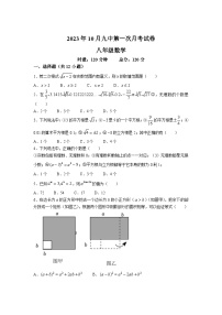 湖南省衡阳市2023-2024学年八年级上学期第一次月考数学试卷(含部分解析)